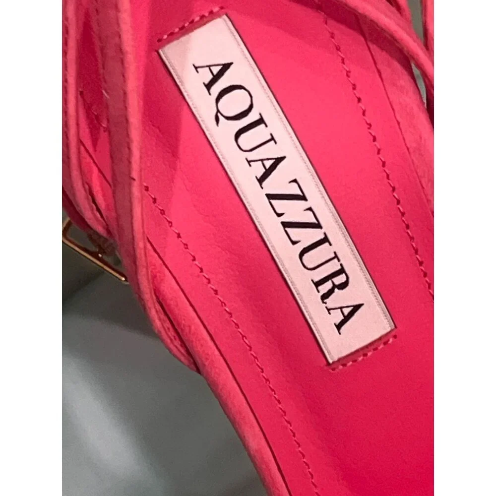 Aquazzura 130mm Flow Plateau Sandals Watermelon 38.5 With Box Pink High Heels - Picture 7 of 16